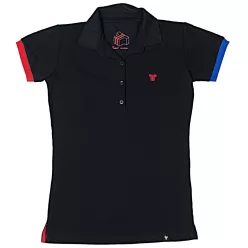 Galléros póló Női Fekete-piros-kék